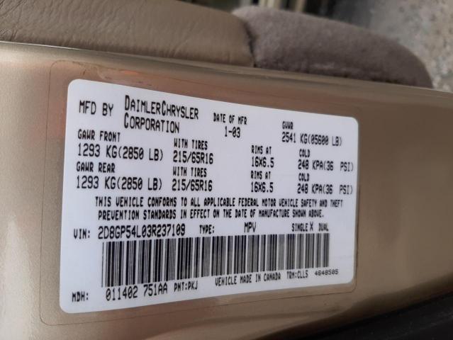 Photo 10 from auction – 2003 DODGE GRAND CARA with VIN 2D8GP54L03R237109