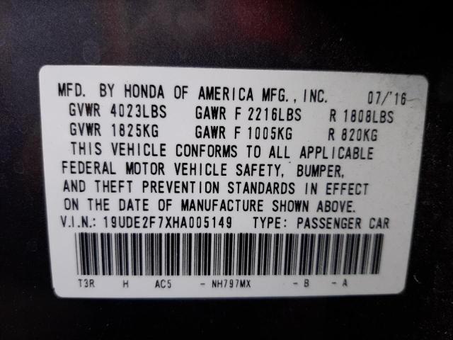 Photo 10 from auction – 2017 ACURA ILX PREMIU with VIN 19UDE2F7XHA005149