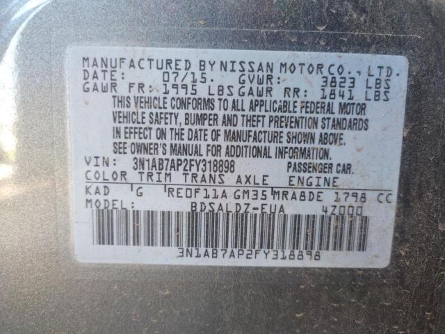 Photo 10 from auction – 2015 NISSAN SENTRA S with VIN 3N1AB7AP2FY318898