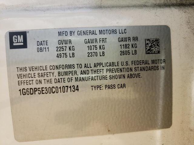 Photo 10 from auction – 2012 CADILLAC CTS PREMIU with VIN 1G6DP5E30C0107134