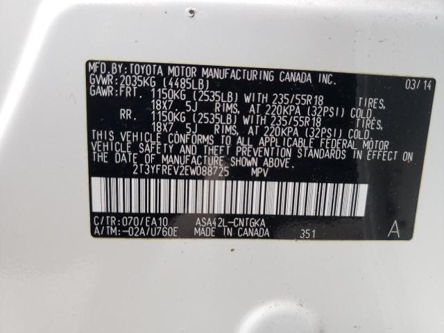 Photo 10 from auction – 2014 TOYOTA RAV4 LIMIT with VIN 2T3YFREV2EW088725