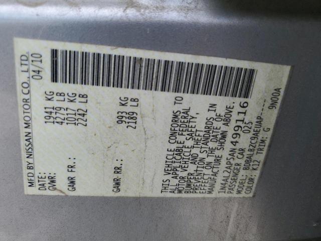 Photo 10 from auction – 2010 NISSAN ALTIMA BAS with VIN 1N4AL2AP5AN499116