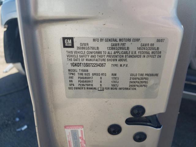 Photo 10 from auction – 2007 GMC ENVOY with VIN 1GKDT13S072294367