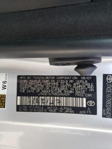 Photo 10 from auction – 2008 TOYOTA SCION TC with VIN JTKDE167X80246409
