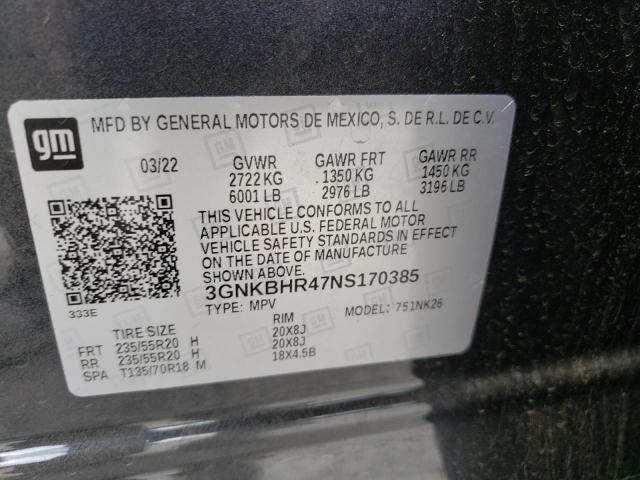 Photo 10 from auction – 2022 CHEVROLET BLAZER 2LT with VIN 3GNKBHR47NS170385