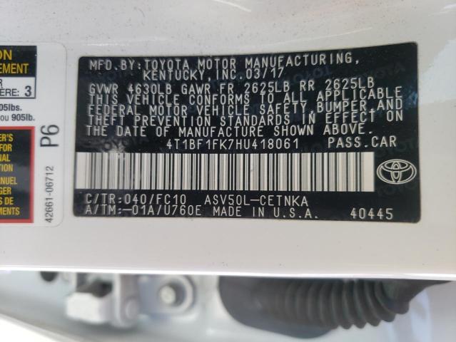 Photo 10 from auction – 2017 TOYOTA CAMRY LE with VIN 4T1BF1FK7HU418061
