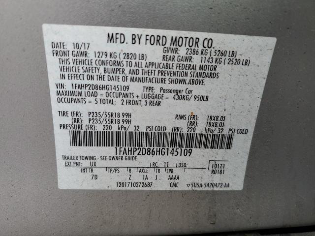 Photo 10 from auction – 2017 FORD TAURUS SE with VIN 1FAHP2D86HG145109