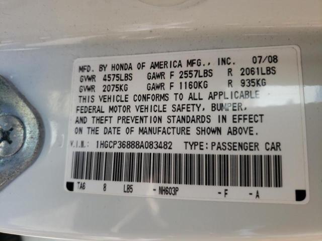 Photo 10 from auction – 2008 HONDA ACCORD with VIN 1HGCP36888A083482