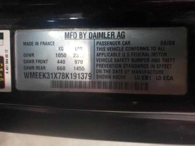 Photo 10 from auction – 2008 SMART FORTWO PAS with VIN WMEEK31X78K191379