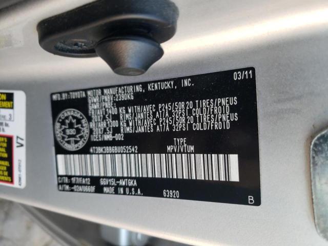 Photo 10 from auction – 2011 TOYOTA VENZA with VIN 4T3BK3BB6BU052542