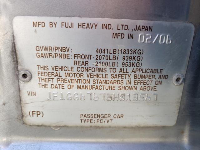 Photo 10 from auction – 2006 SUBARU IMPREZA 2. with VIN JF1GG67676H813567