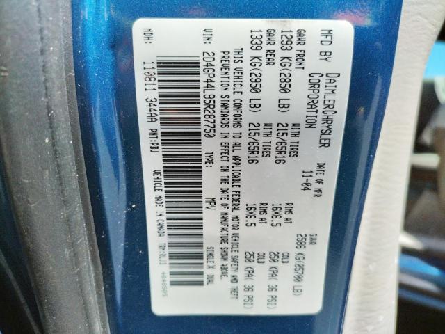 Photo 10 from auction – 2005 DODGE GRAND CARA with VIN 2D4GP44L95R287750