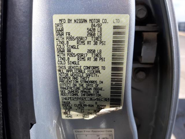 Photo 10 from auction – 2002 NISSAN FRONTIER C with VIN 1N6MD29Y82C364630