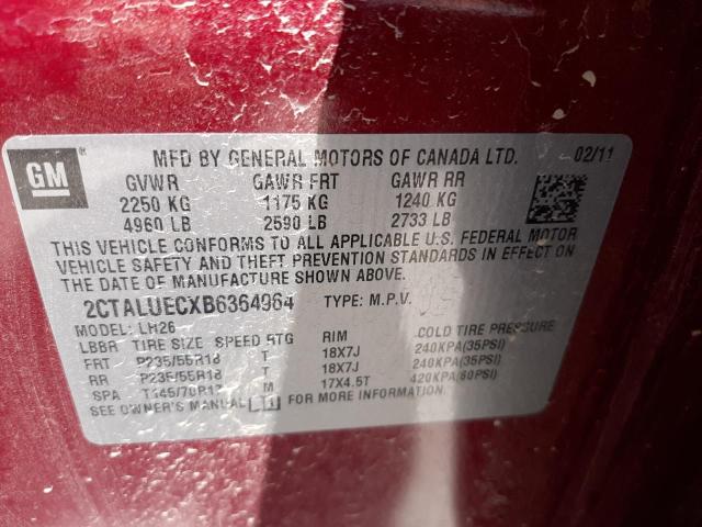 Photo 10 from auction – 2011 GMC TERRAIN SL with VIN 2CTALUECXB6364964