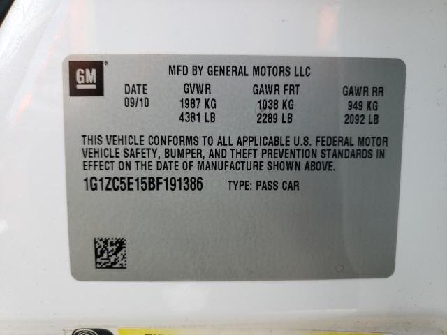 Photo 10 from auction – 2011 CHEVROLET MALIBU 1LT with VIN 1G1ZC5E15BF191386