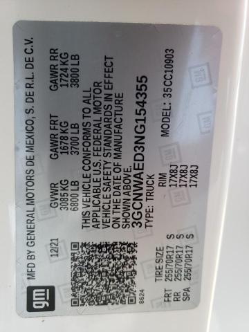 Photo 10 from auction – 2022 CHEVROLET SILVERADO with VIN 3GCNWAED3NG154355