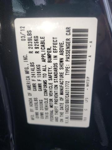 Photo 10 from auction – 2012 HONDA ACCORD EXL with VIN 1HGCS1B87CA011772