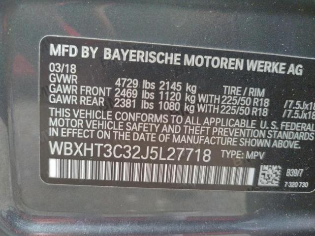 Photo 10 from auction – 2018 BMW X1 XDRIVE2 with VIN WBXHT3C32J5L27718