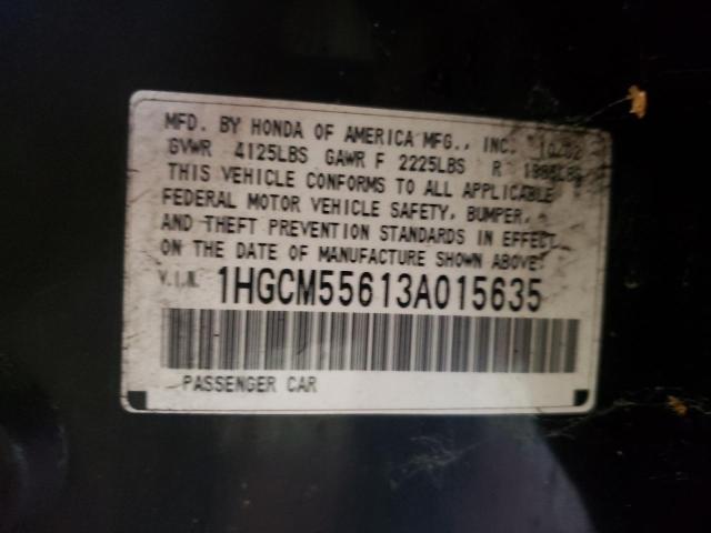 Photo 10 from auction – 2003 HONDA ACCORD EX with VIN 1HGCM55613A015635