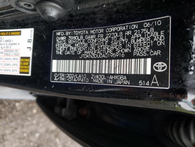 Photo 10 from auction – 2010 TOYOTA PRIUS with VIN JTDKN3DU0A0195916