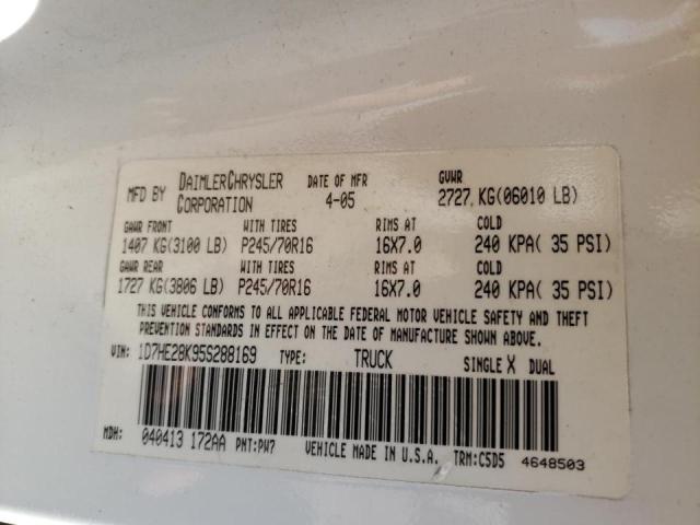 Photo 10 from auction – 2005 DODGE DAKOTA QUA with VIN 1D7HE28K95S288169