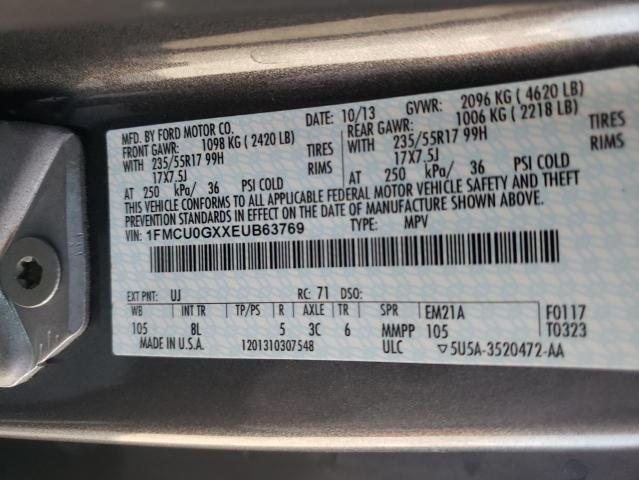 Photo 10 from auction – 2014 FORD ESCAPE SE with VIN 1FMCU0GXXEUB63769