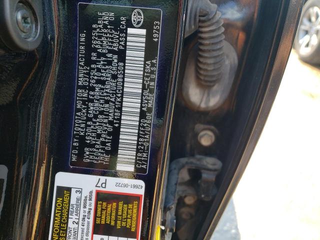Photo 10 from auction – 2012 TOYOTA CAMRY BASE with VIN 4T1BF1FK4CU086508