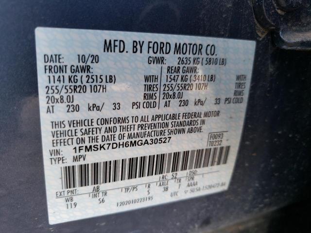 Photo 10 from auction – 2021 FORD EXPLORER X with VIN 1FMSK7DH6MGA30527