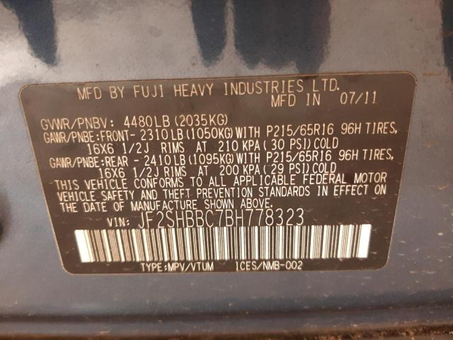 Photo 10 from auction – 2011 SUBARU FORESTER 2 with VIN JF2SHBBC7BH778323