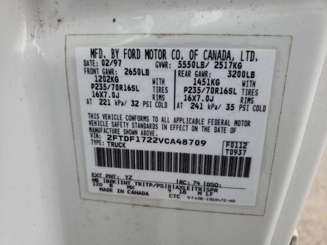 Photo 10 from auction – 1997 FORD F150 with VIN 2FTDF1722VCA48709