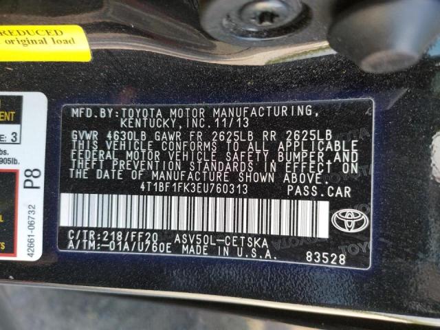 Photo 10 from auction – 2014 TOYOTA CAMRY L with VIN 4T1BF1FK3EU760313