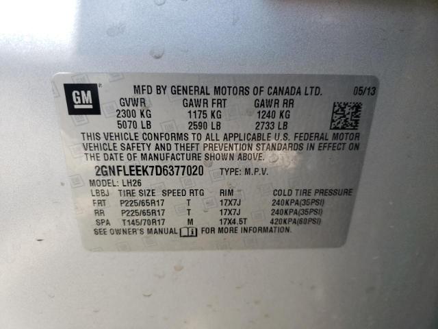 Photo 10 from auction – 2013 CHEVROLET EQUINOX LT with VIN 2GNFLEEK7D6377020