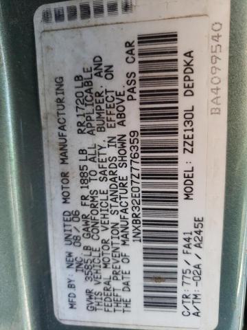 Photo 10 from auction – 2007 TOYOTA COROLLA CE with VIN 1NXBR32E07Z776359