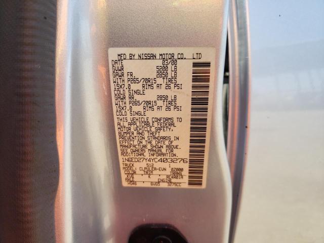 Photo 10 from auction – 2000 NISSAN FRONTIER C with VIN 1N6ED27Y4YC403276