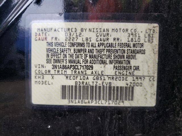 Photo 10 from auction – 2012 NISSAN SENTRA 2.0 with VIN 3N1AB6AP3CL717029