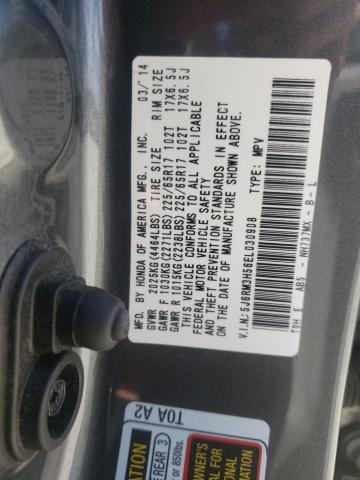 Photo 10 from auction – 2014 HONDA CR-V EX with VIN 5J6RM3H56EL030908
