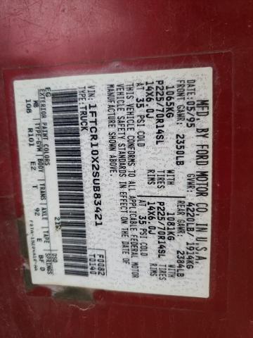 Photo 10 from auction – 1995 FORD RANGER with VIN 1FTCR10X2SUB83421