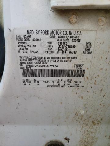 Photo 10 from auction – 2001 FORD EXCURSION with VIN 1FMNU43S21EC79174