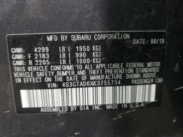 Photo 10 from auction – 2019 SUBARU IMPREZA PR with VIN 4S3GTAD6XK3755734