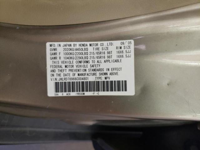 Photo 10 from auction – 2006 HONDA CR-V with VIN JHLRD78966C004801