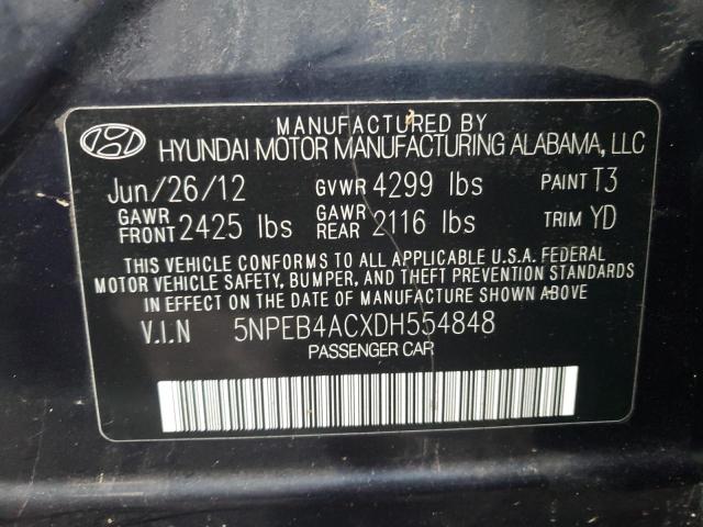 Photo 10 from auction – 2013 HYUNDAI SONATA GLS with VIN 5NPEB4ACXDH554848