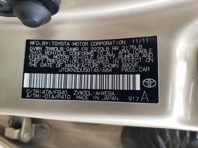 Photo 10 from auction – 2011 TOYOTA PRIUS with VIN JTDKN3DU5B1461684