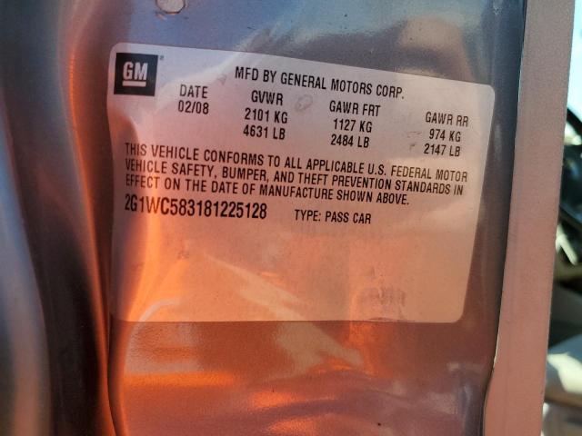 Photo 10 from auction – 2008 CHEVROLET IMPALA LT with VIN 2G1WC583181225128
