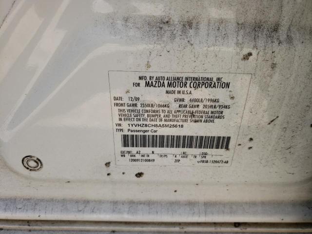 Photo 10 from auction – 2010 MAZDA 6 with VIN 1YVHZ8CH8A5M25618