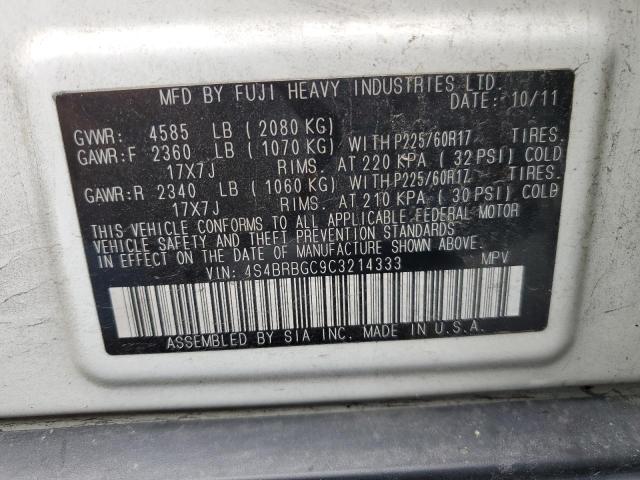 Photo 10 from auction – 2012 SUBARU OUTBACK with VIN 4S4BRBGC9C3214333
