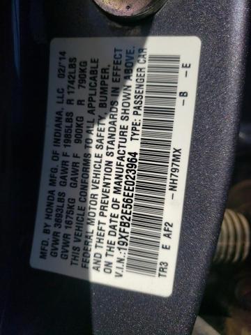 Photo 10 from auction – 2014 HONDA CIVIC LX with VIN 19XFB2E56EE023964