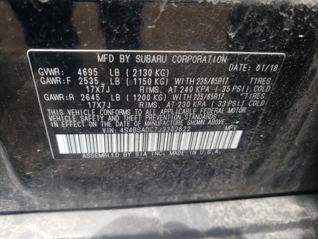 Photo 10 from auction – 2018 SUBARU OUTBACK 2. with VIN 4S4BSADC7J3302622
