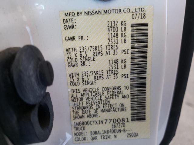 Photo 10 from auction – 2018 NISSAN FRONTIER S with VIN 1N6BD0CTXJN770081