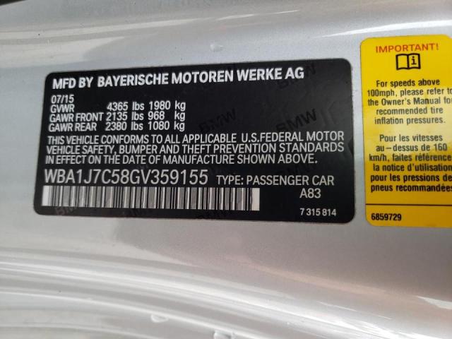 Photo 10 from auction – 2016 BMW M235I with VIN WBA1J7C58GV359155