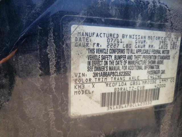 Фото 10 с аукциона – 2012 NISSAN SENTRA с VIN 3N1AB6AP8CL623552